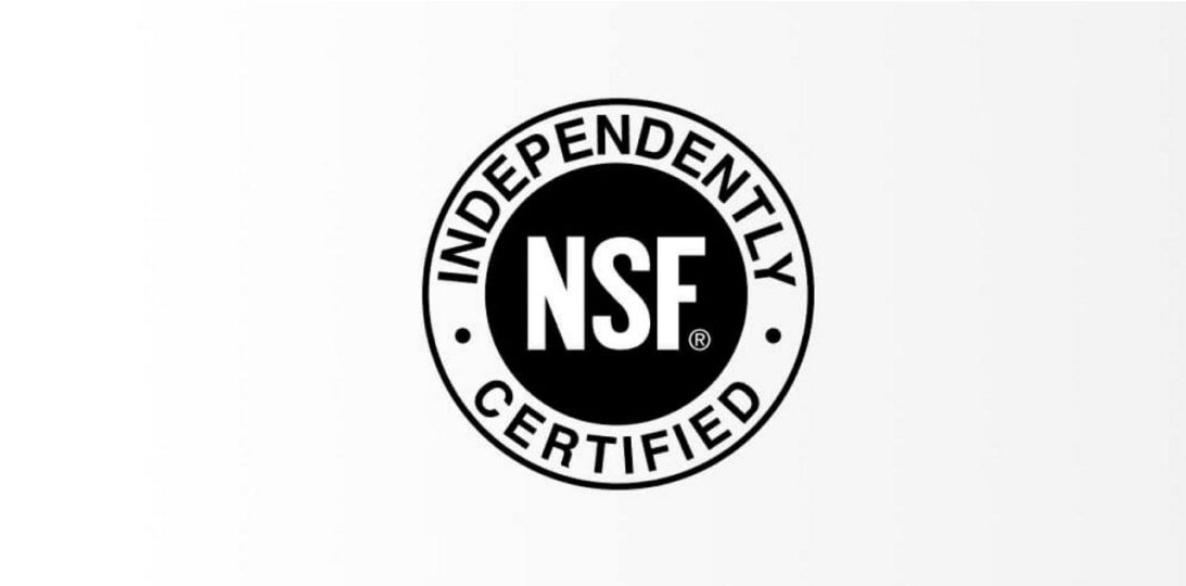 NSF "Independently Certified" Badge